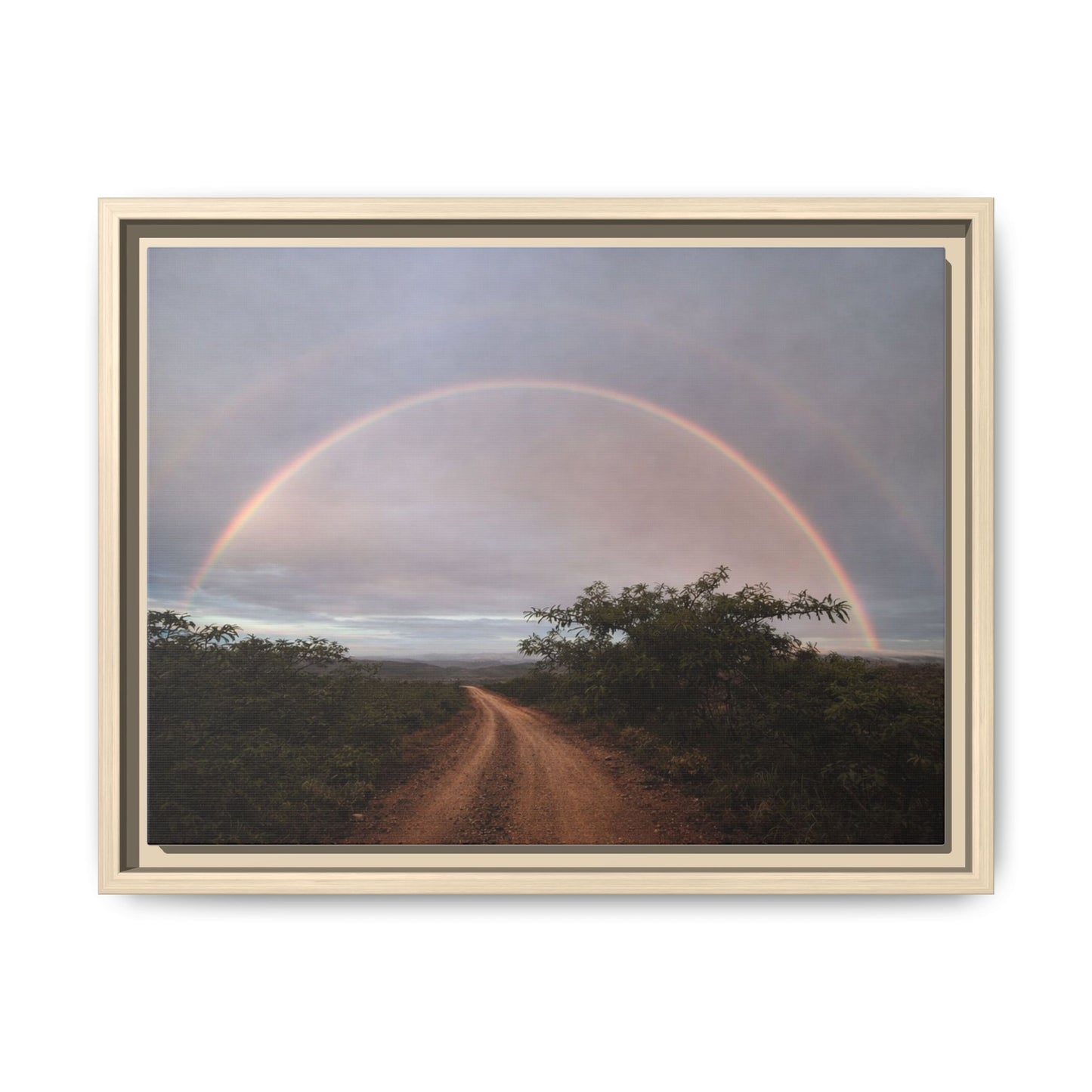 Canvas Wall Art — "Road Beneath the Rainbow" Framed Matte Print