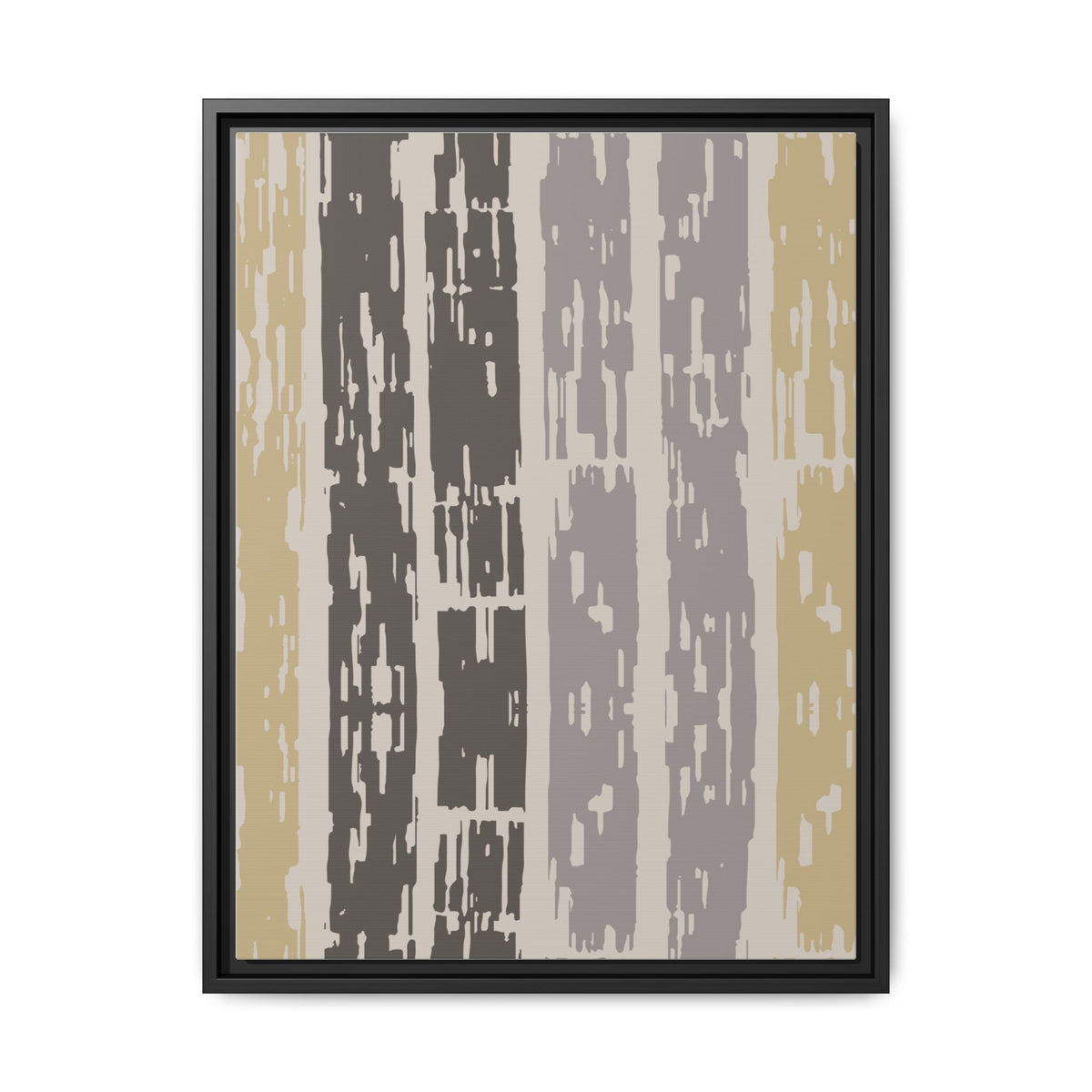 Abstract Striped Framed Canvas Print – Neutral Multi-Color Wall Art