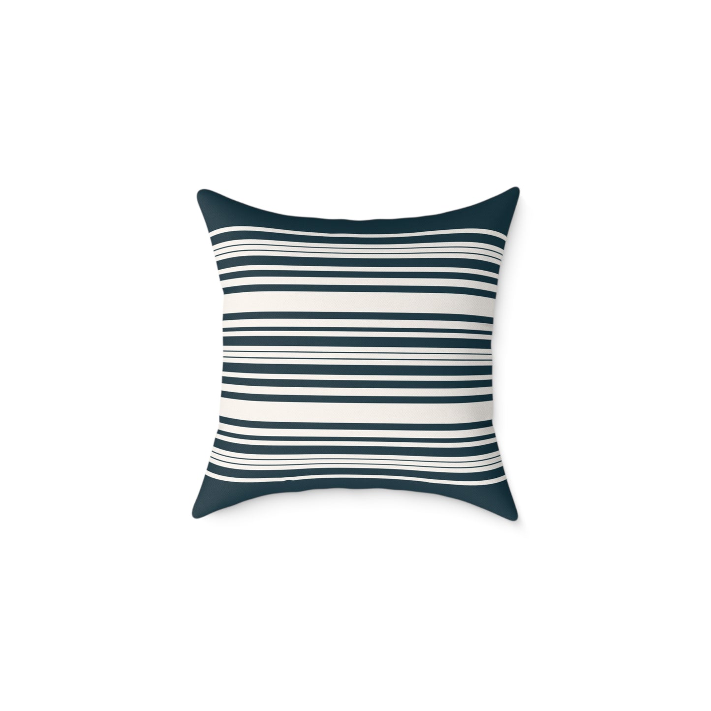 Navy Striped Canvas Pillow – Coastal Farmhouse Throw Cushion