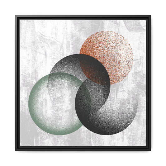 Abstract Overlap Circles Framed Canvas Art – Modern Geometric Wall Decor