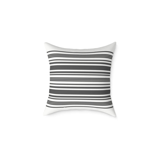 Striped Black & White Square Throw Pillow — Modern Minimalist Accent Cushion