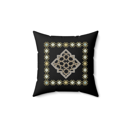 Moroccan-Inspired Decorative Pillow - Elegant Square Cushion for Home Decor