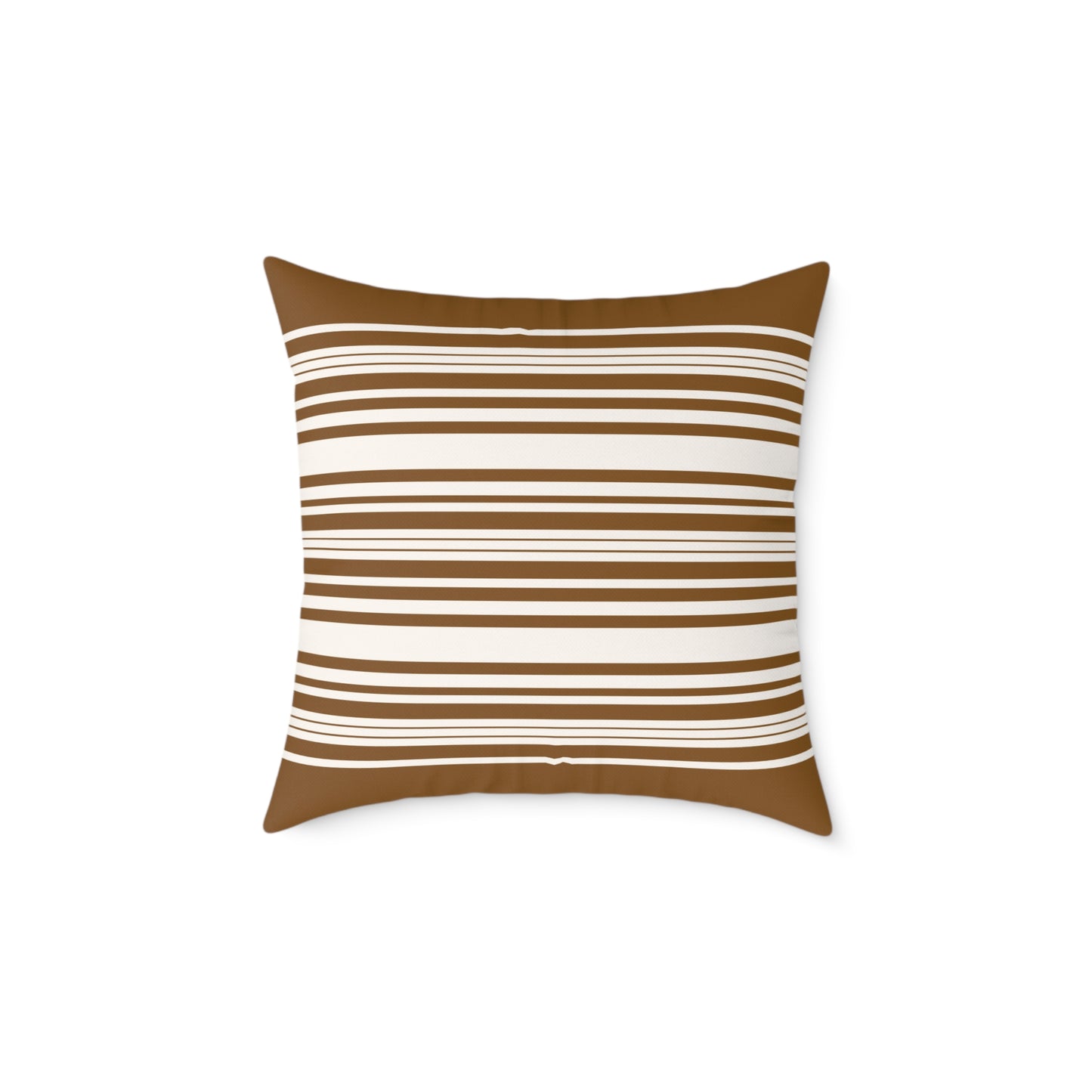 Brown Striped Canvas Pillow — Cozy Farmhouse Decorative Throw Pillow