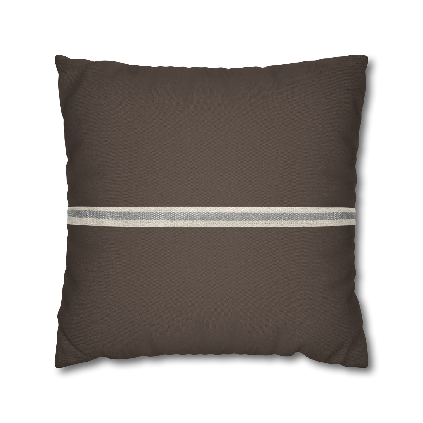 Striped Brown Decorative Pillowcase – Modern Neutral Throw Pillow Cover