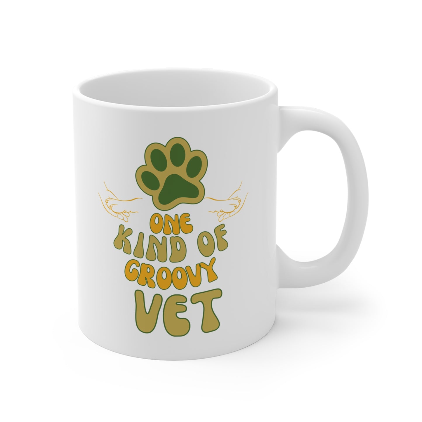 Mug: One Kind of Groovy Vet Paw Graphic