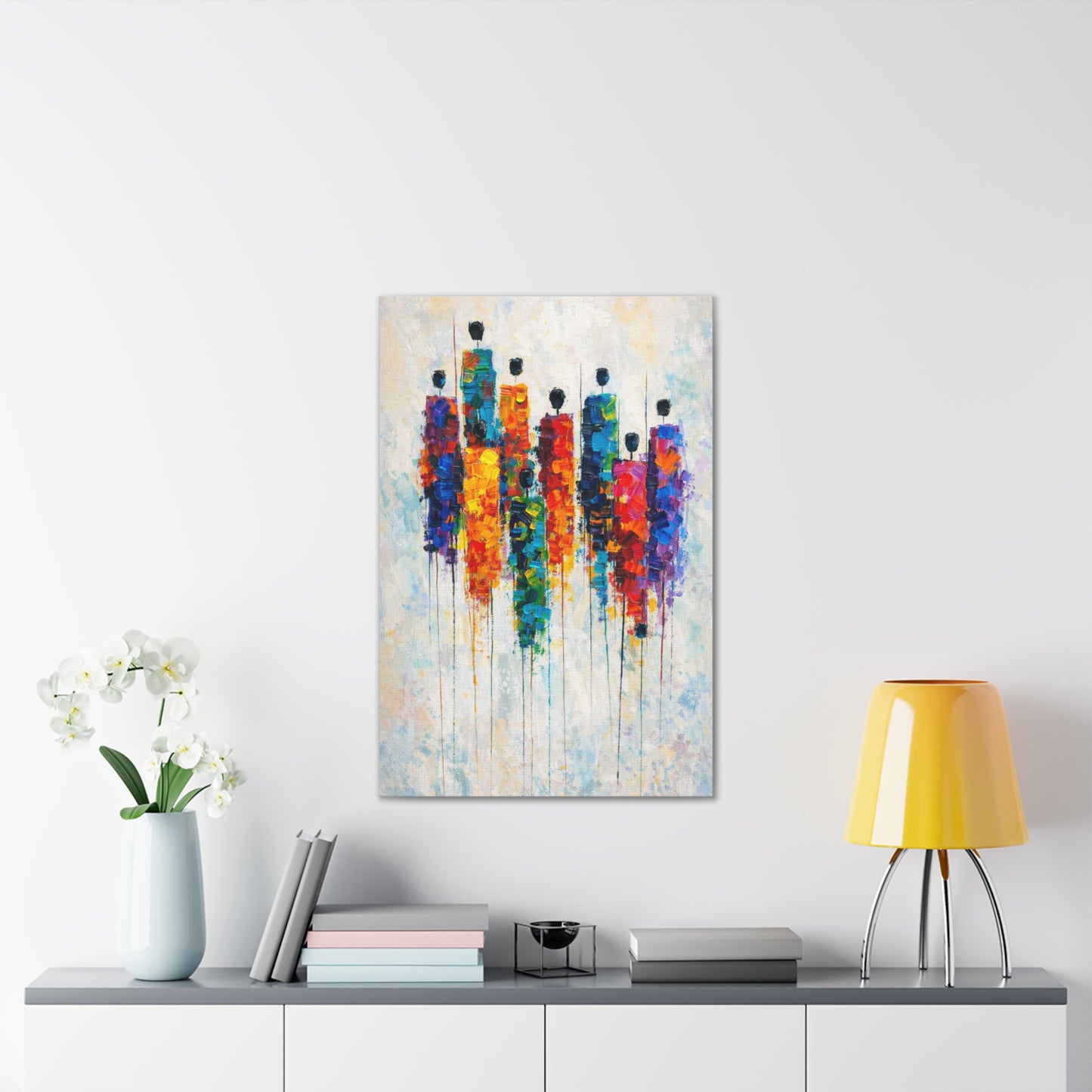 Abstract Colorful Figures Canvas Wall Art - Stretched Gallery Wrap