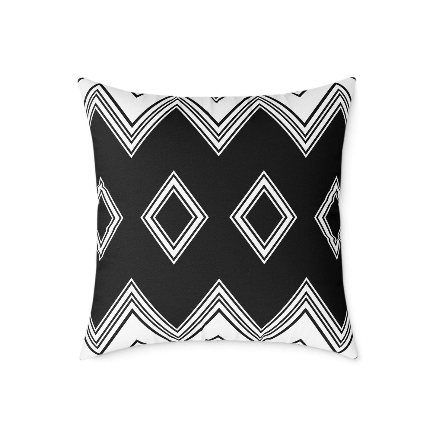 Black & White Tribal Diamond Throw Pillow
