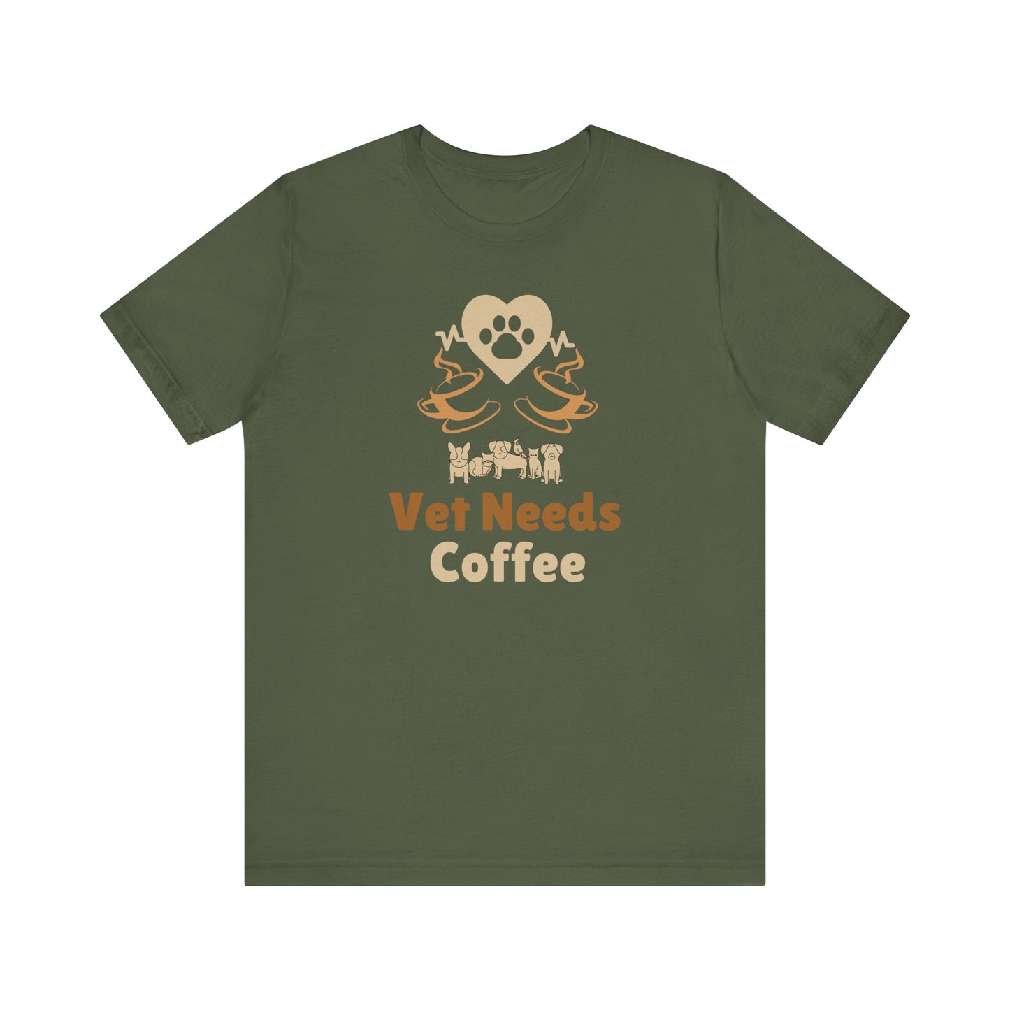 Coffee Lover Unisex Tee - Vet Needs Coffee Graphic