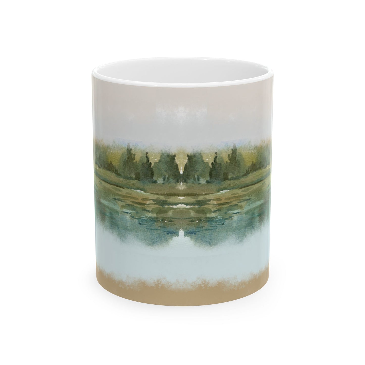 Misty Wetland at Dawn Ceramic Mug