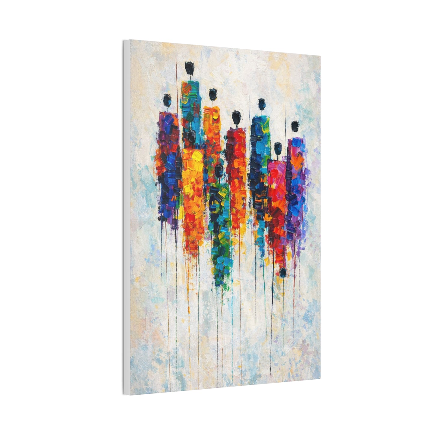 Abstract Colorful Figures Canvas Wall Art - Stretched Gallery Wrap