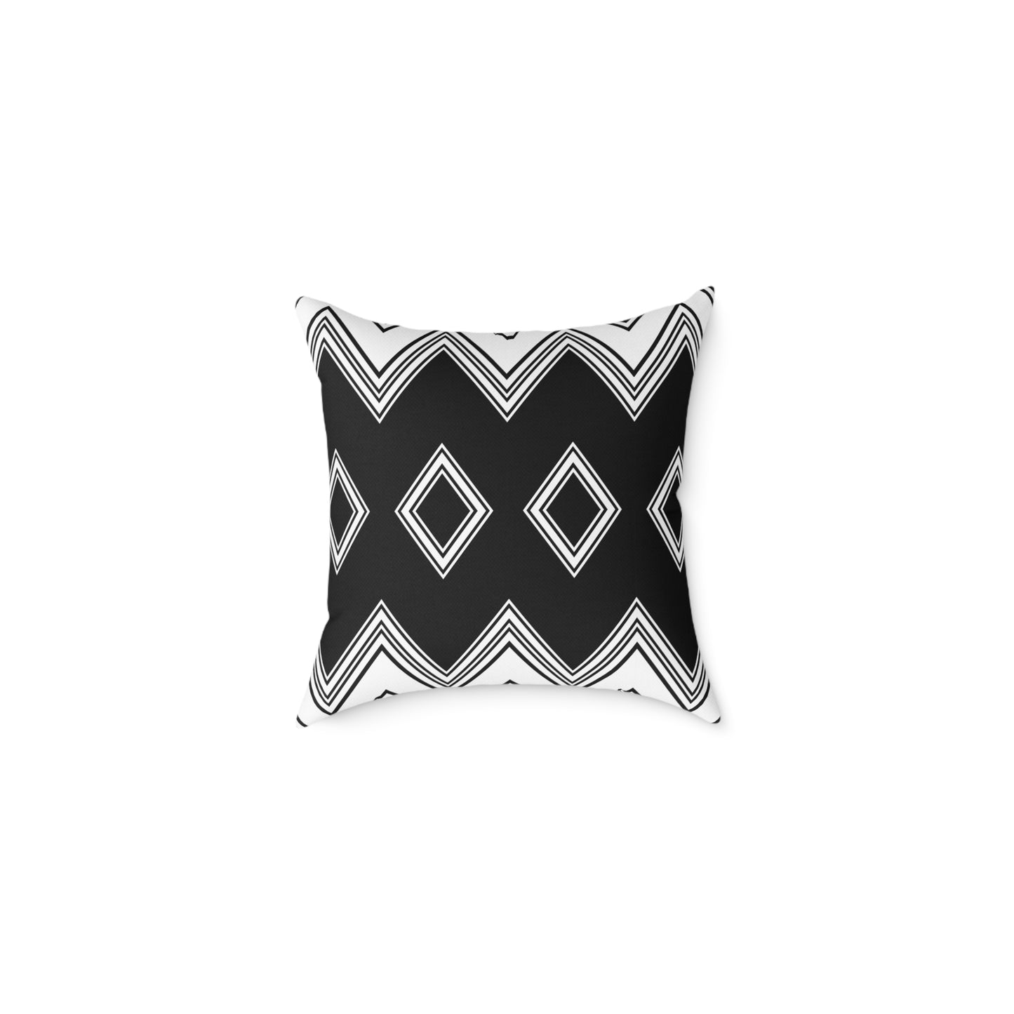 Black & White Tribal Diamond Throw Pillow