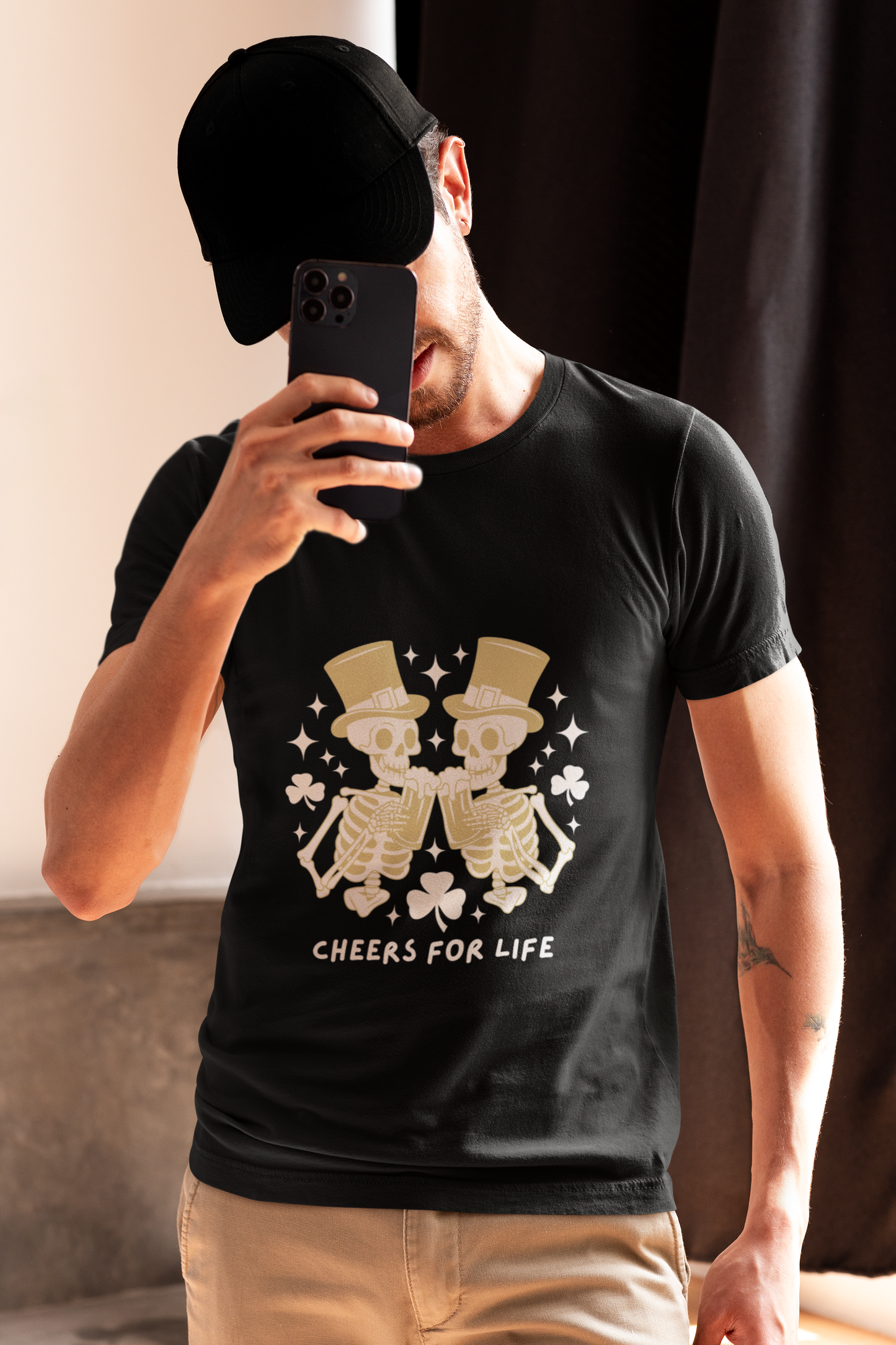 Skeleton Graphic Tee - Cheers for Life