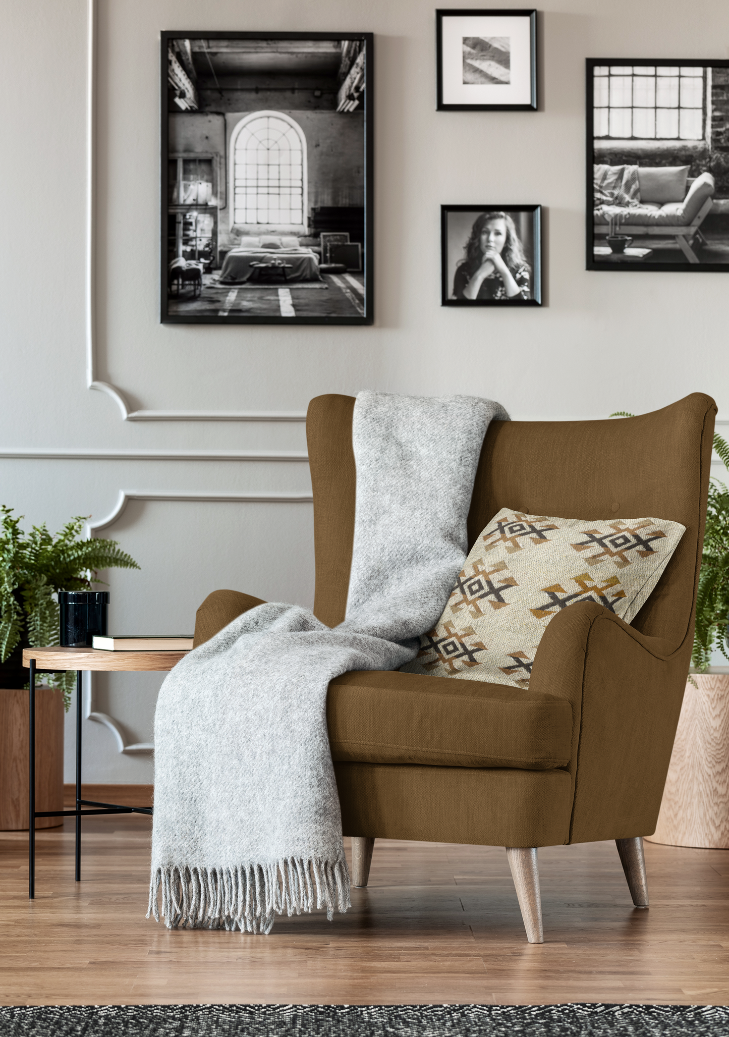 Southwestern Diamond Canvas Pillow Cover — Rustic Boho Square Throw Pillowcase