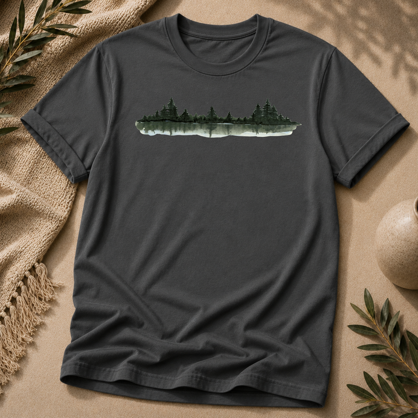Misty Forest Lake Tee T-Shirt