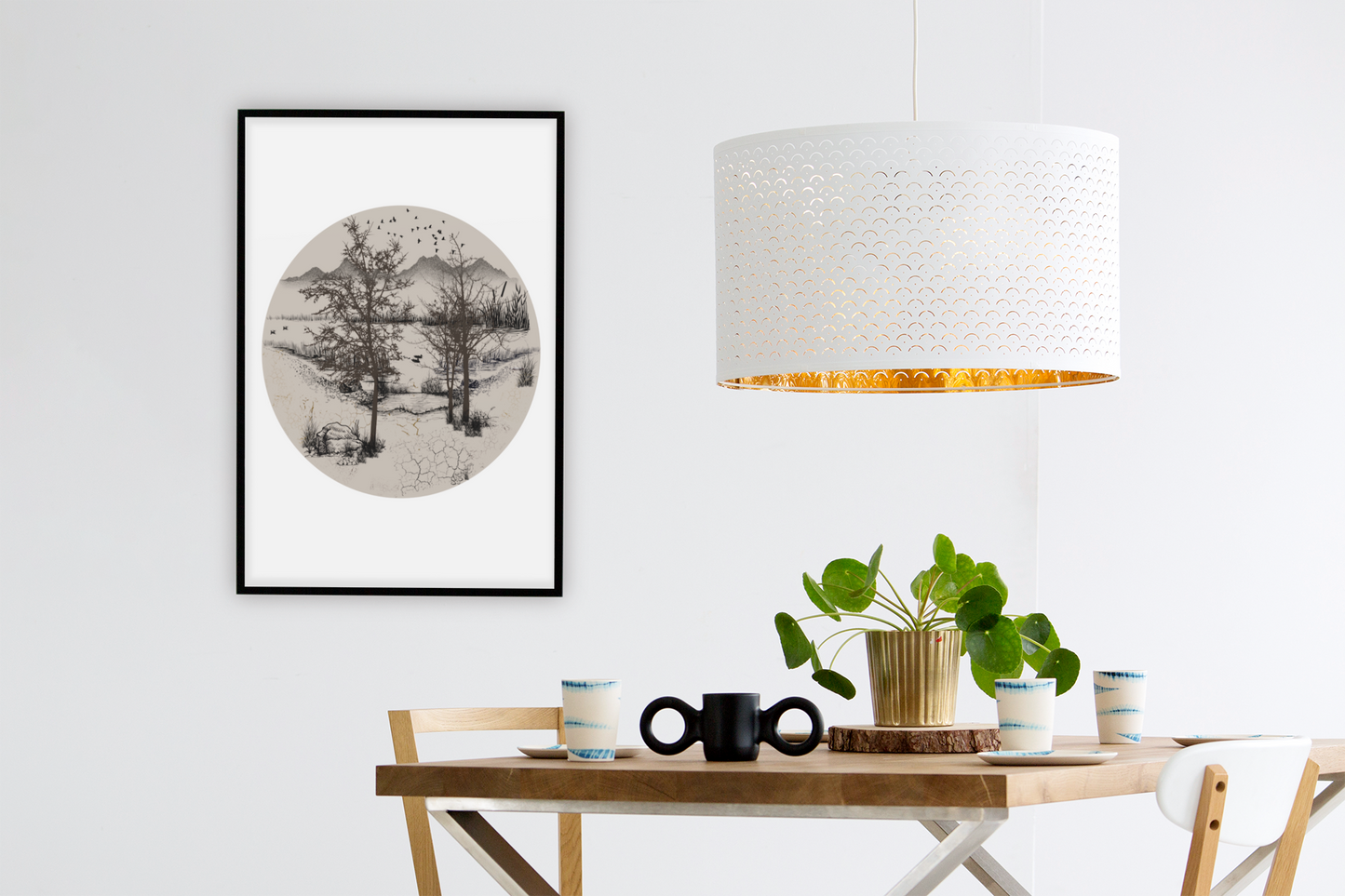 Framed Matte Canvas Wall Art — Multi-Color Abstract Print