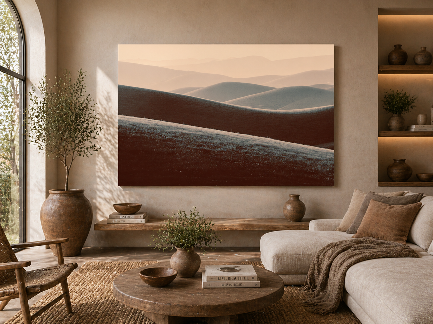 Minimalist Monochrome Landscape Matte Canvas