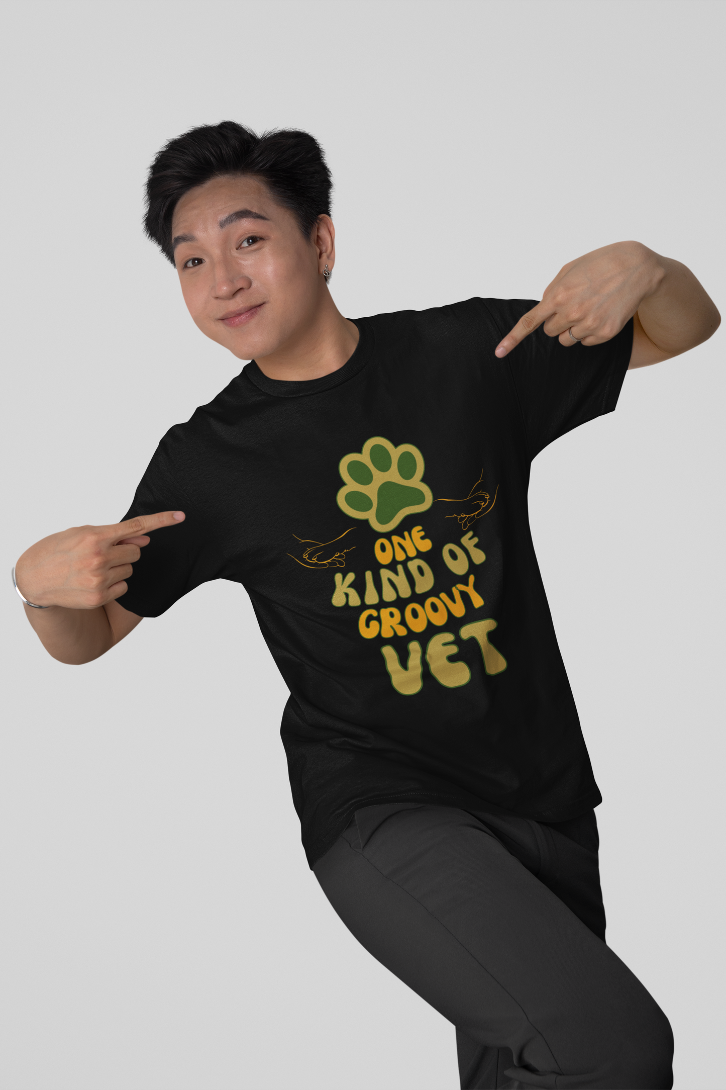 Pet Paw Unisex T-Shirt - One Kind of Groovy Vet