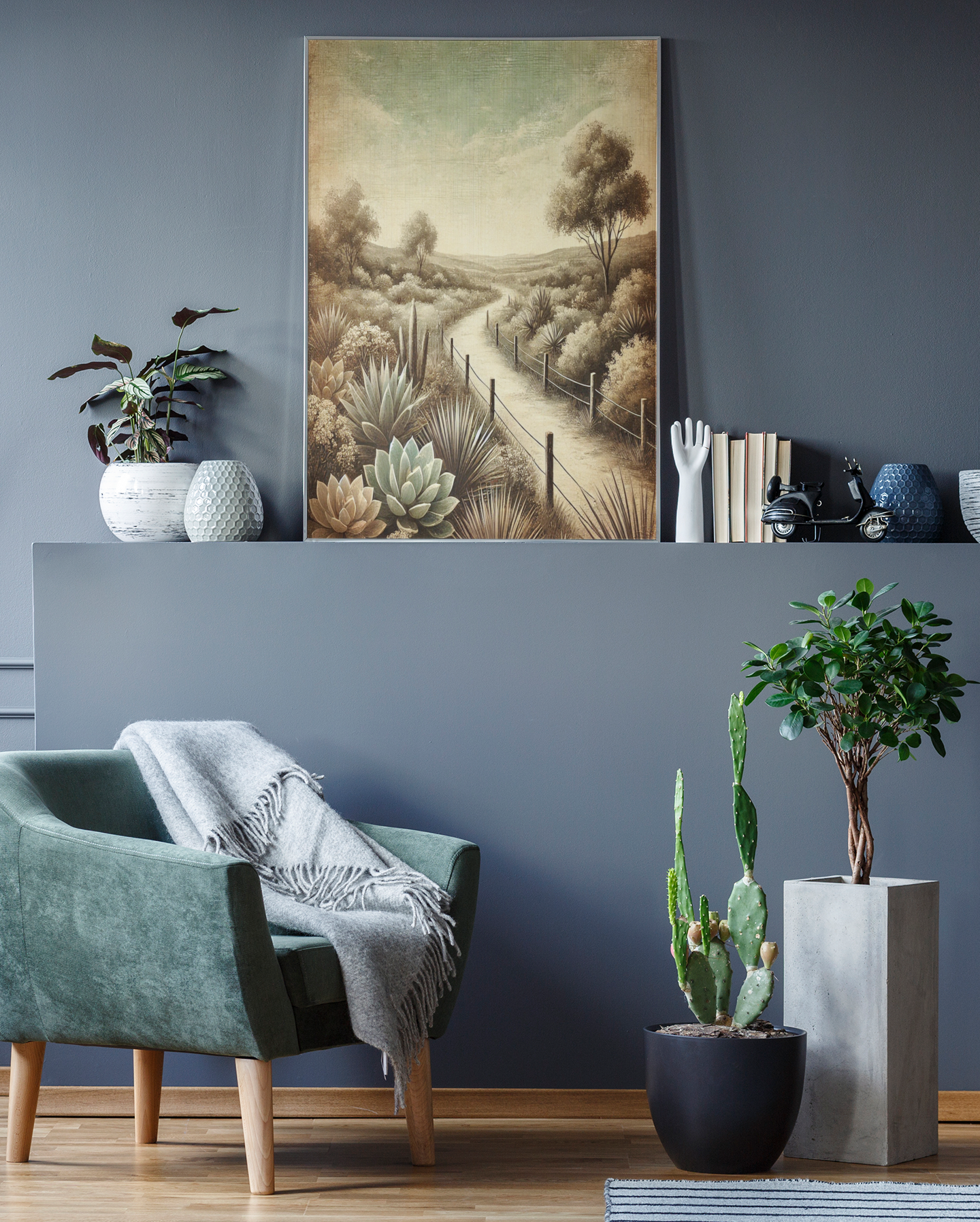 Succulent Garden Walkway Canvas Artwork