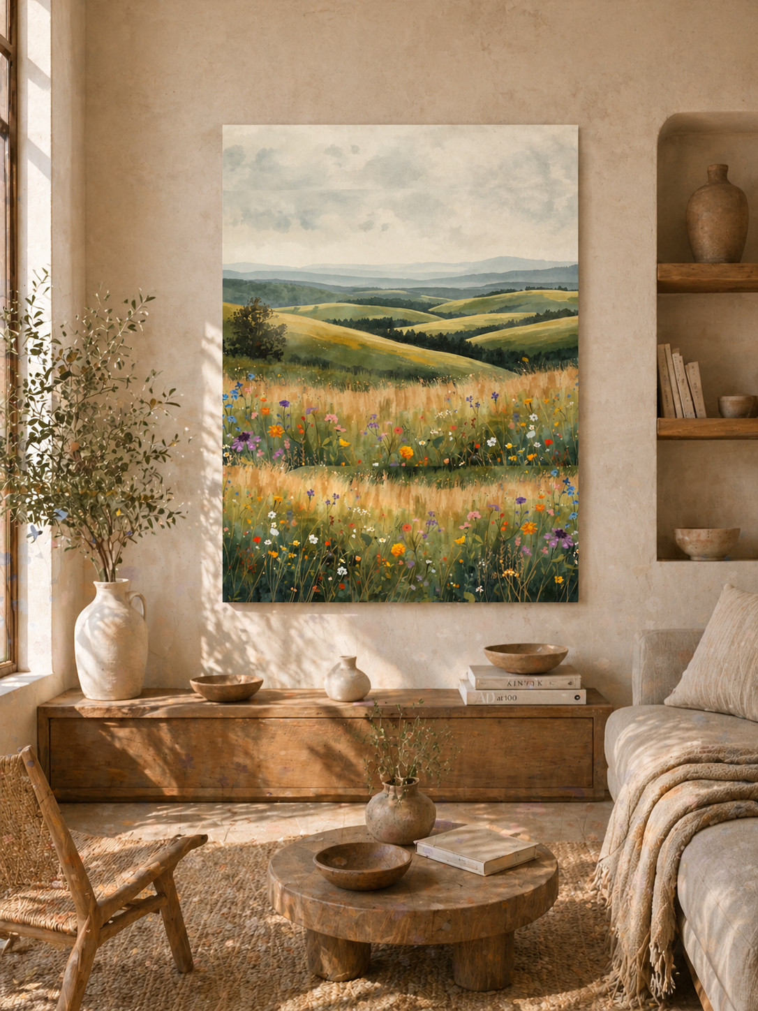 Matte Canvas Print — Wildflower Hills Landscape